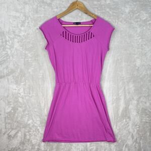Gap Women's Small Pink Fuchsia Cage Neck Mini Dress Cotton Summer 2012 Barbie